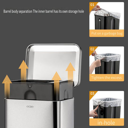 20L Rubbish Bin Foot Operated Household Trash Can with Lid Large Capacity AU