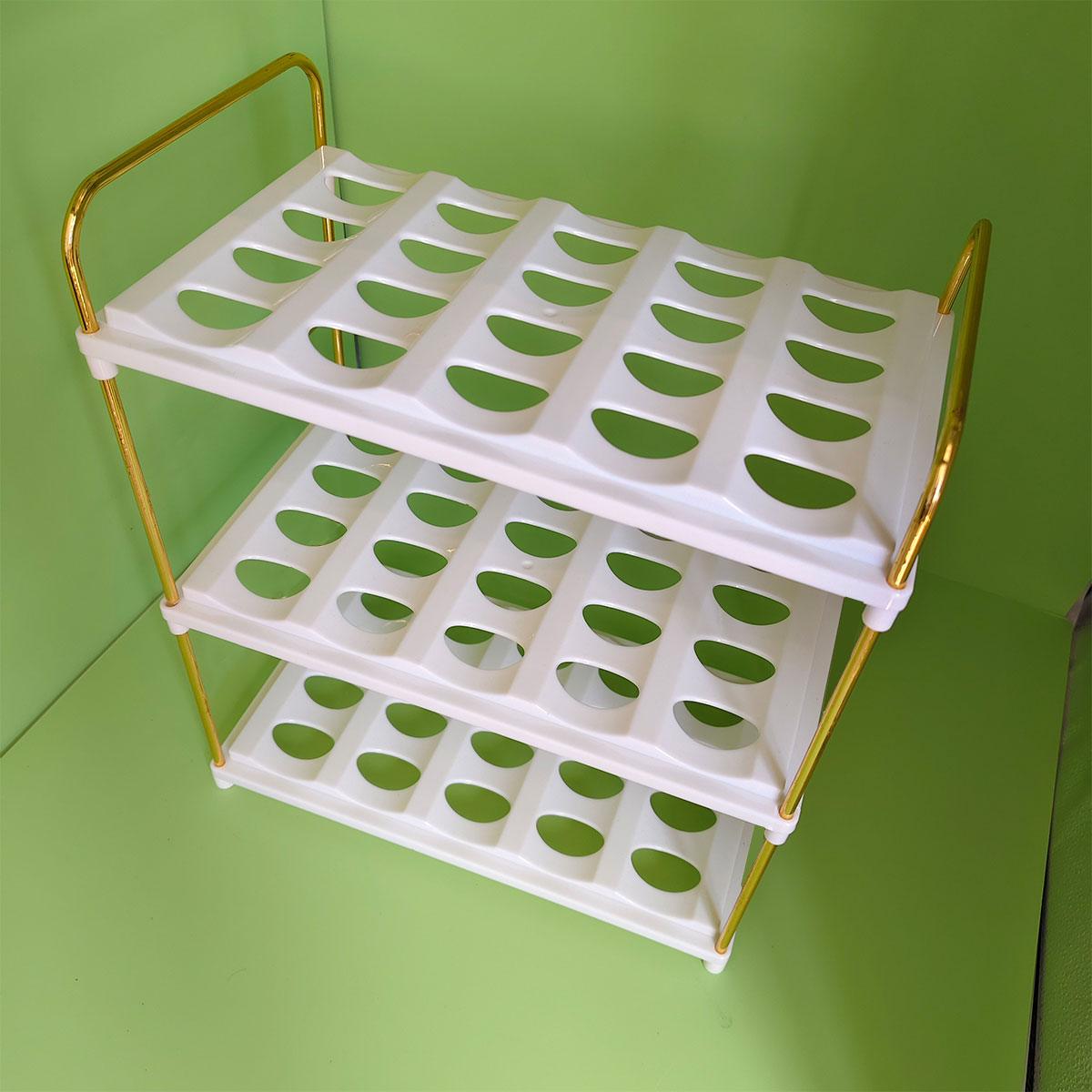 3 Tier Cup and Bottle Storage Rack with Dividers – Product View 10