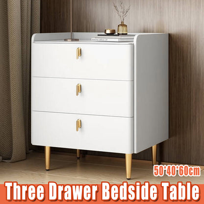3-Drawer Nightstand Bedroom Storage Cabinet Minimalist Bedside Locker Organizer