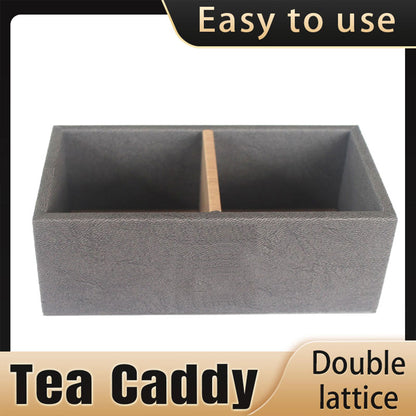 Double Compartment Tea Caddy Hotel Room Organizer