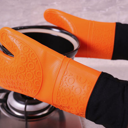 2pcs Insulated Oven Mitts Heat Resistant Gloves for Kitchen Household Use AU