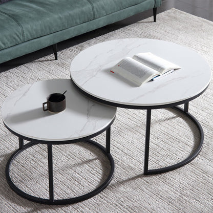 Round Tea Table Living Room Rock Plate for Home Coffee Table Modern Decor AU