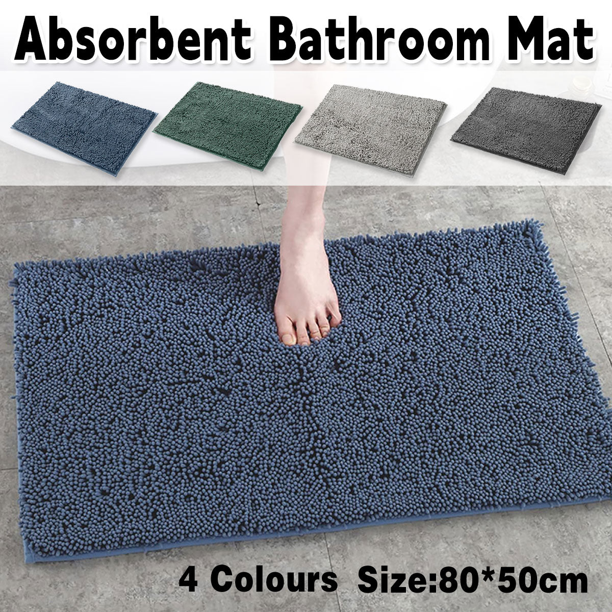 Anti-Slip Bathroom Mat Water-Absorbing Floor Mat Foot Mat Non-Slip Door Mat AU