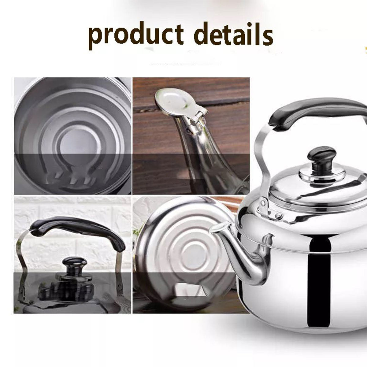 Large Capacity Stainless Steel Kettle for Home Restaurant Induction Cooker Safe