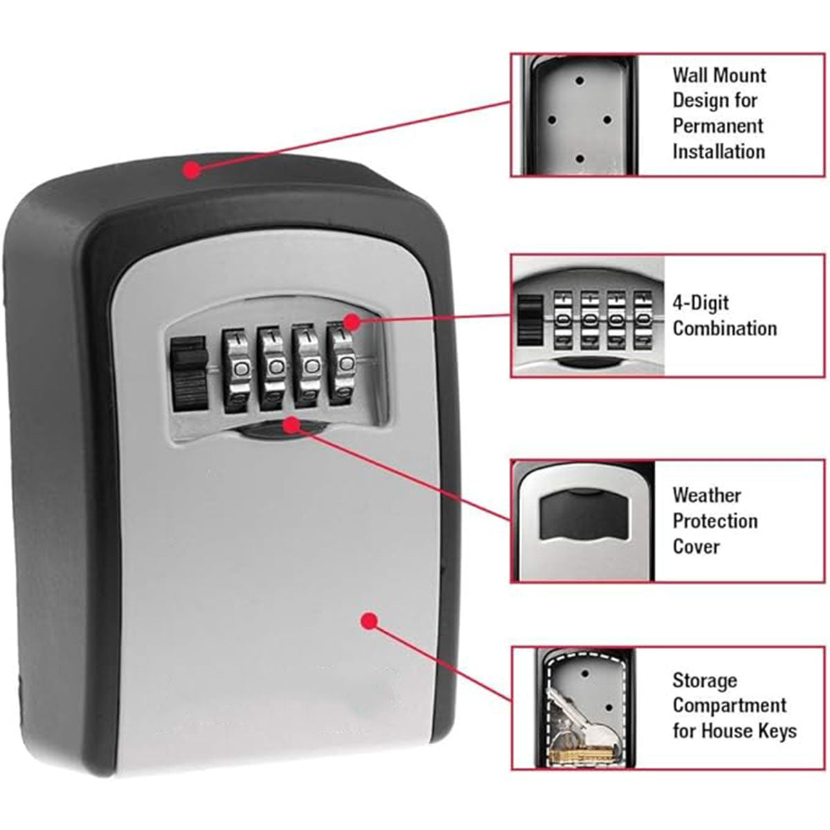 Combination Key Box with Combination Lock for Home Office Security Storage AU