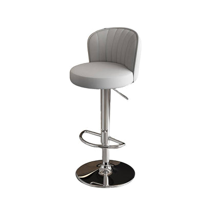Bar Stool Adjustable Height Modern PU Leather Seat Metal Frame for Kitchen Bar