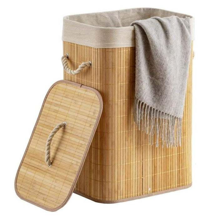 Bamboo Laundry Basket with Lid and Lining