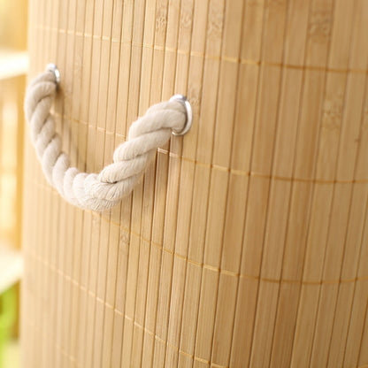Dustproof Bamboo Laundry Basket with Lid Clothes Storage