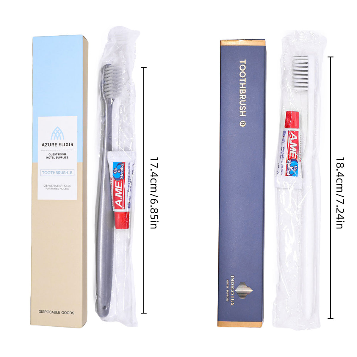50 Sets Hotel Toothbrush with 5g Toothpaste for Guest Amenities
