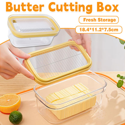 Butter Cutter Box with Lid Cheese Slicer and Storage Dish