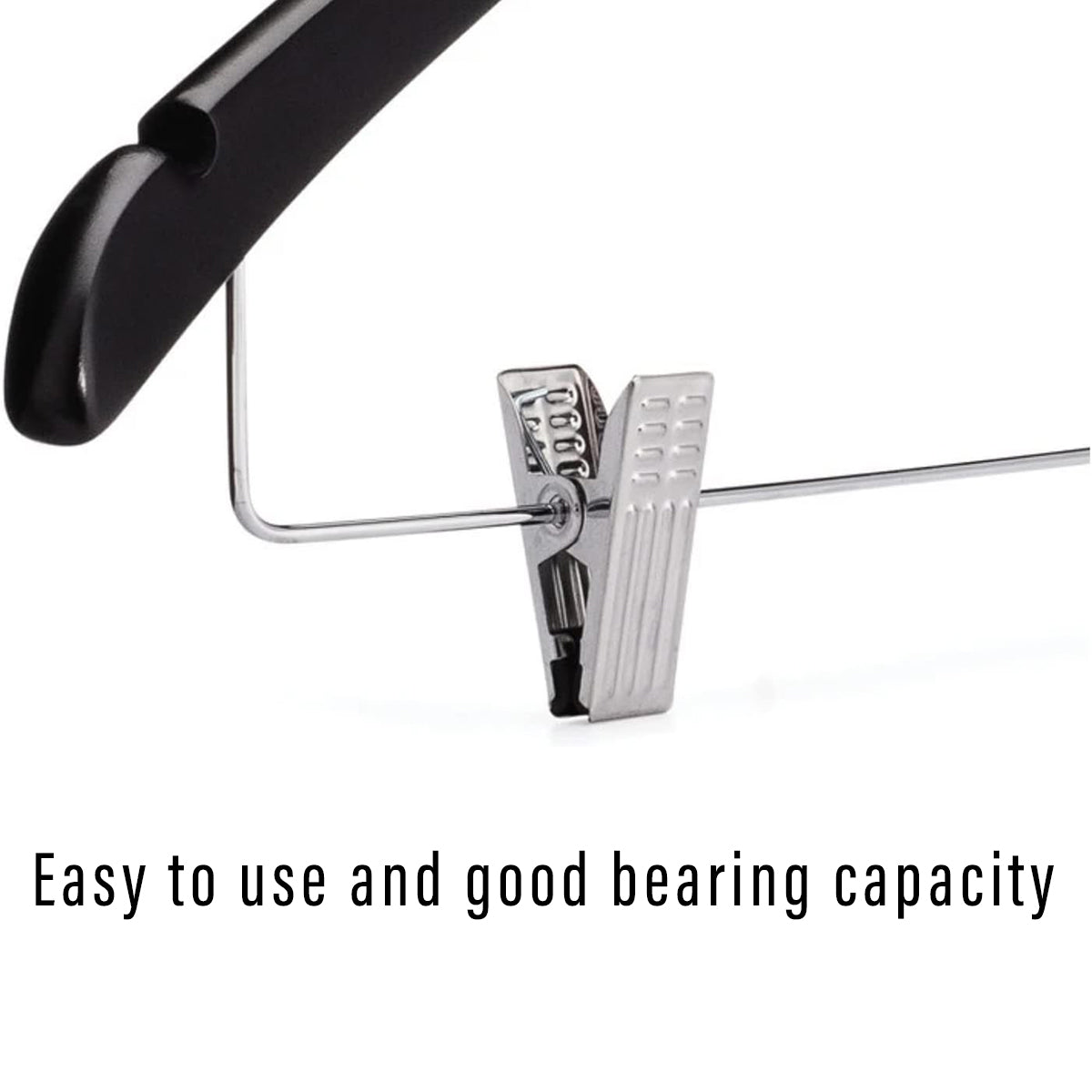 10 Pcs Wooden Non-Slip Wide Shoulder Clothes Hanger with Clip for Hotel Wardrobe