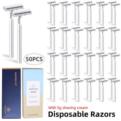 50pcs Hotel Razor and Shaving Cream Set for Guesthouse Bathroom Travel Use AU