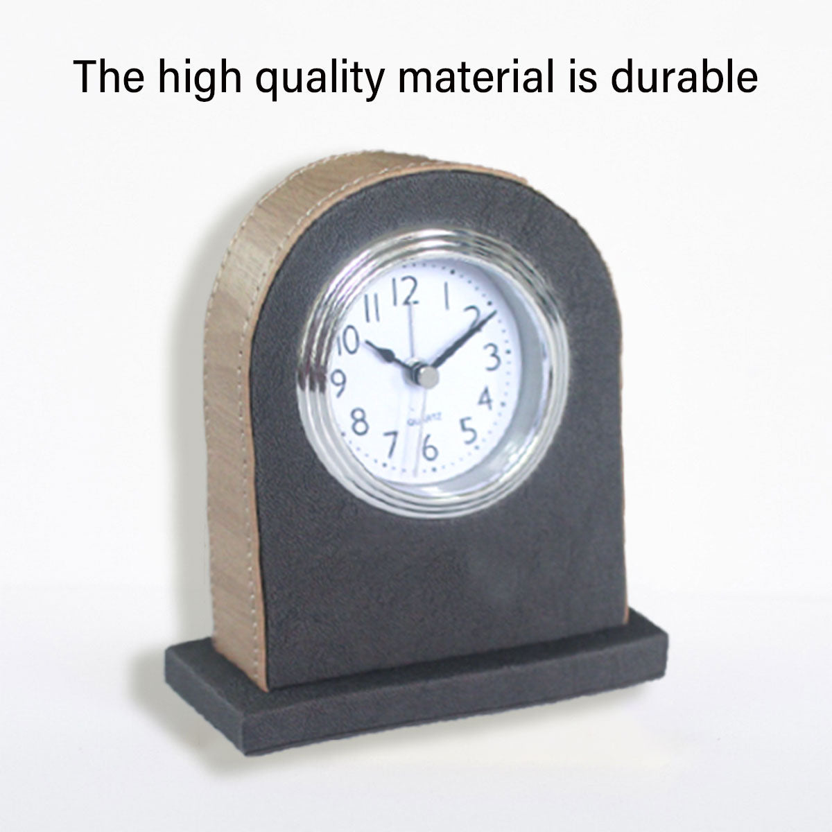 Hotel Alarm Clock Quartz Faux Leather Compact Design