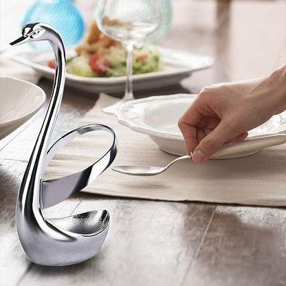 Stainless Steel Swan Cutlery Holder for Fork Spoon Vertical Plate Stand 2 Pack
