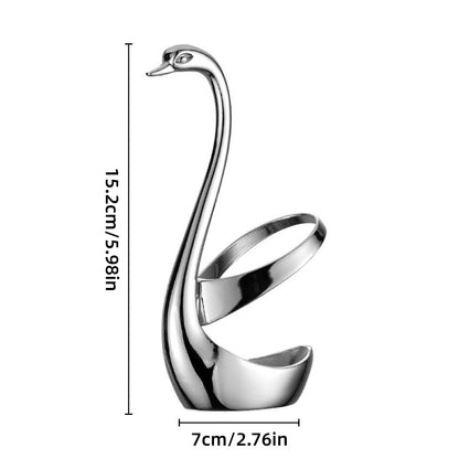 Stainless Steel Swan Cutlery Holder for Fork Spoon Vertical Plate Stand 2 Pack
