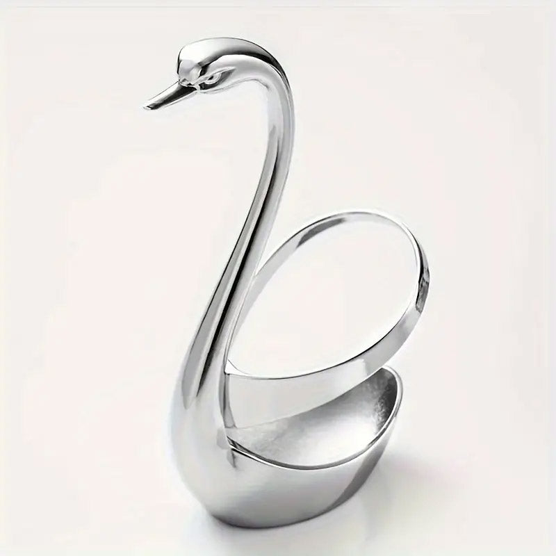 Stainless Steel Swan Cutlery Holder for Fork Spoon Vertical Plate Stand 2 Pack