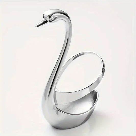Stainless Steel Swan Cutlery Holder for Fork Spoon Vertical Plate Stand 2 Pack