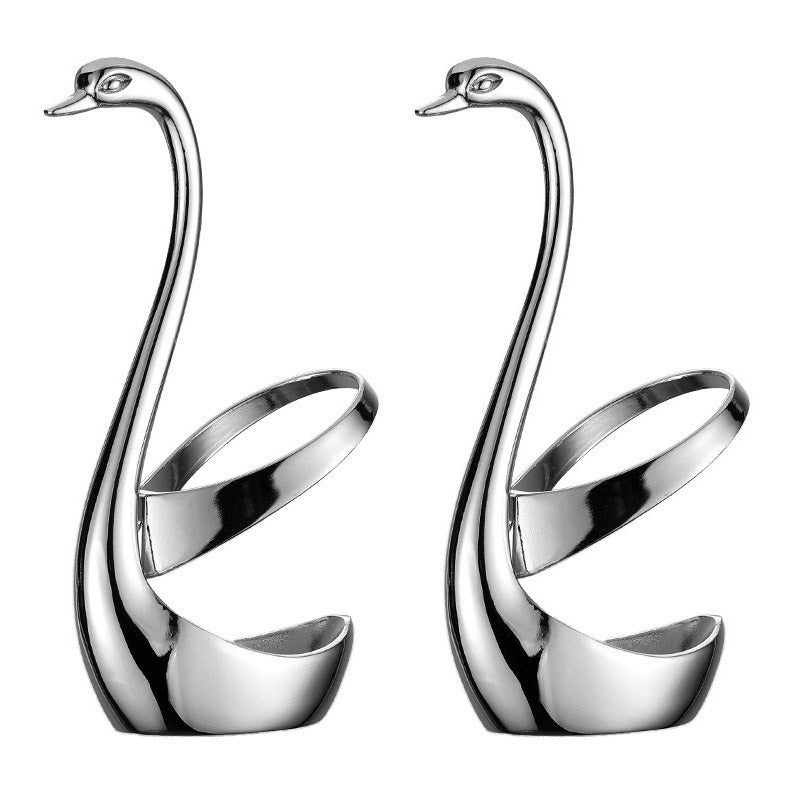 Stainless Steel Swan Cutlery Holder for Fork Spoon Vertical Plate Stand 2 Pack