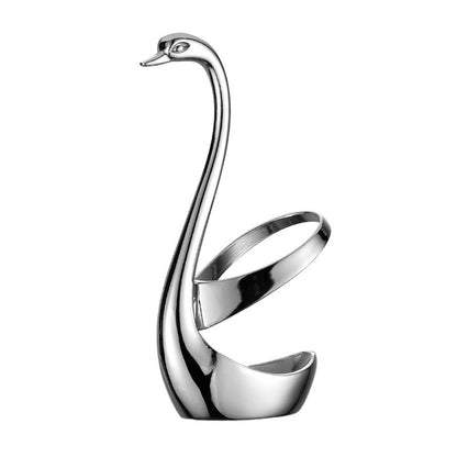 Stainless Steel Swan Cutlery Holder for Fork Spoon Vertical Plate Stand 2 Pack