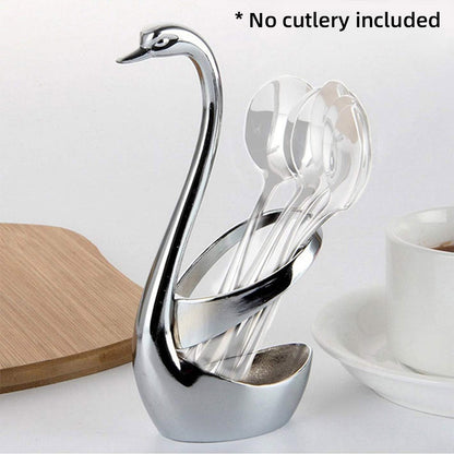 Stainless Steel Swan Cutlery Holder for Fork Spoon Vertical Plate Stand 2 Pack