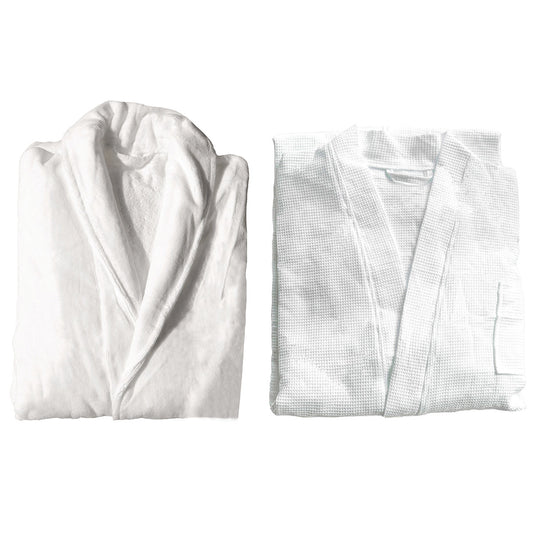 Cotton Kimono Collar Bathrobe Hotel Quality Thick Fleece Towel Embroidered Robe