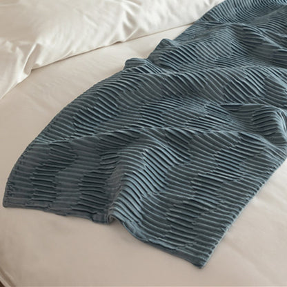 Double Sided Bed Runner with Pleated Geometric Texture
