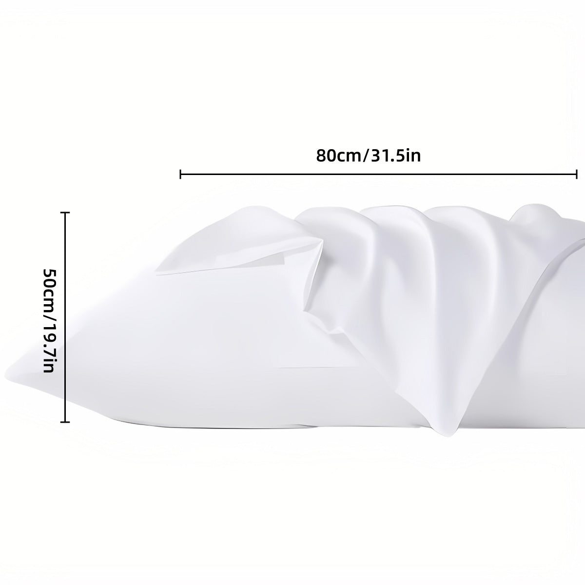 White Cotton Pillowcase 80x50cm for Hotel Room Bedroom