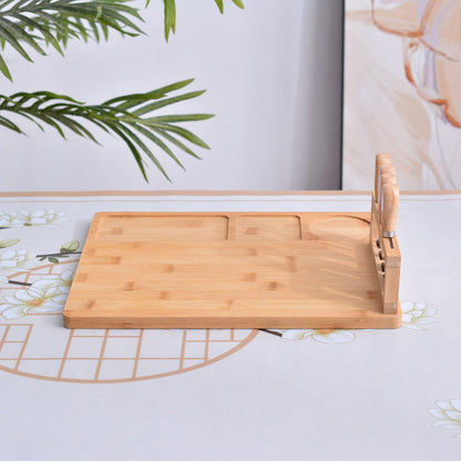 Bamboo Chopping Board Cheese Board Set with Knives Charcuterie Serving Tray
