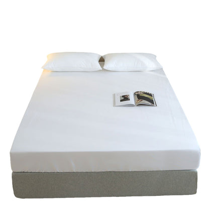 Hotel Cotton Fitted Sheet White Satin Striped, 5 Sizes