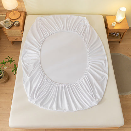 Hotel Cotton Fitted Sheet White Satin Striped, 5 Sizes
