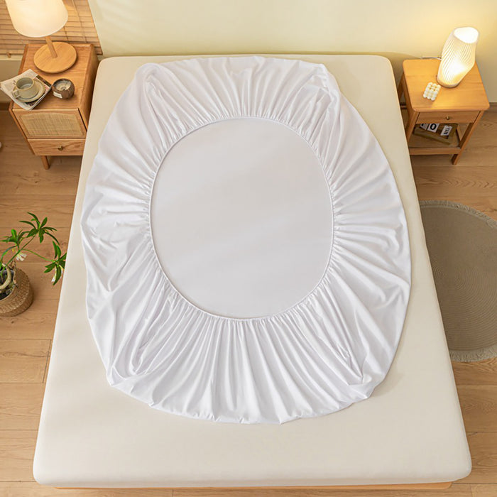White Cotton Sateen Hotel Fitted Sheet