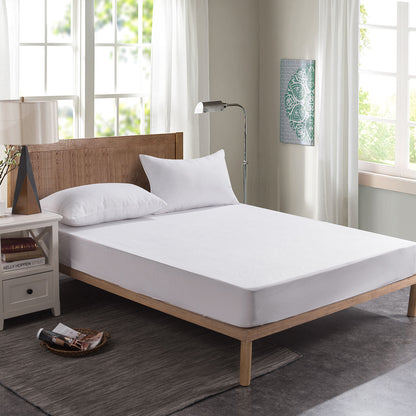 Hotel Cotton Fitted Sheet White Satin Striped, 5 Sizes