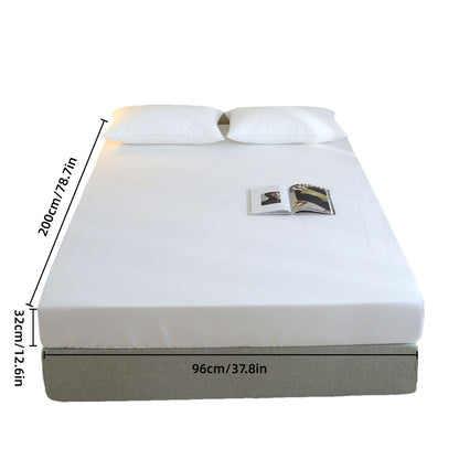 Hotel Cotton Fitted Sheet White Satin Striped, 5 Sizes