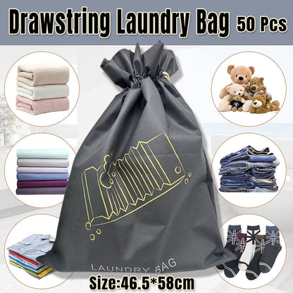 50pcs Large Drawstring Laundry Bags Travel Dirty Clothes