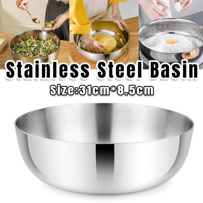Stainless Steel Kitchen Kneading Bowl Durable Household Baking Cooking Basin
