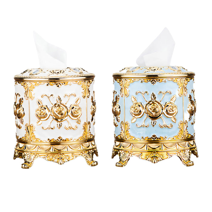 Round Tissue Box with Rotating Refill Cover
