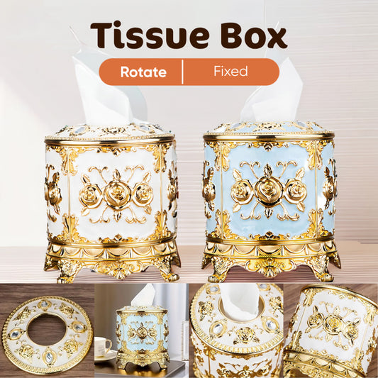 Luxury Vintage Round Tissue Box Paper Towel Holder Stylish Kitchen Storage Decor