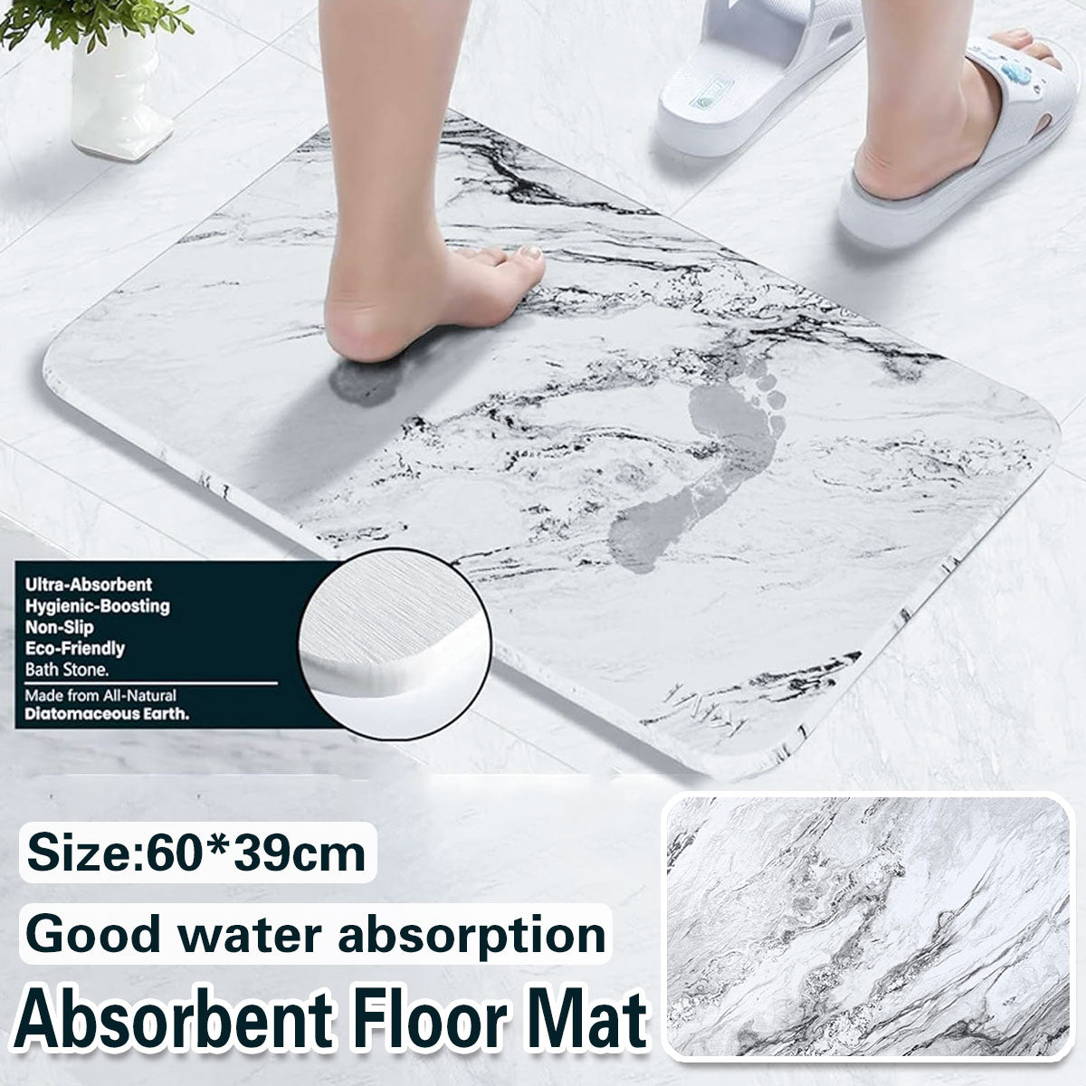 Diatom Mud Water Absorbing Mat Anti-Slip Bathroom Floor