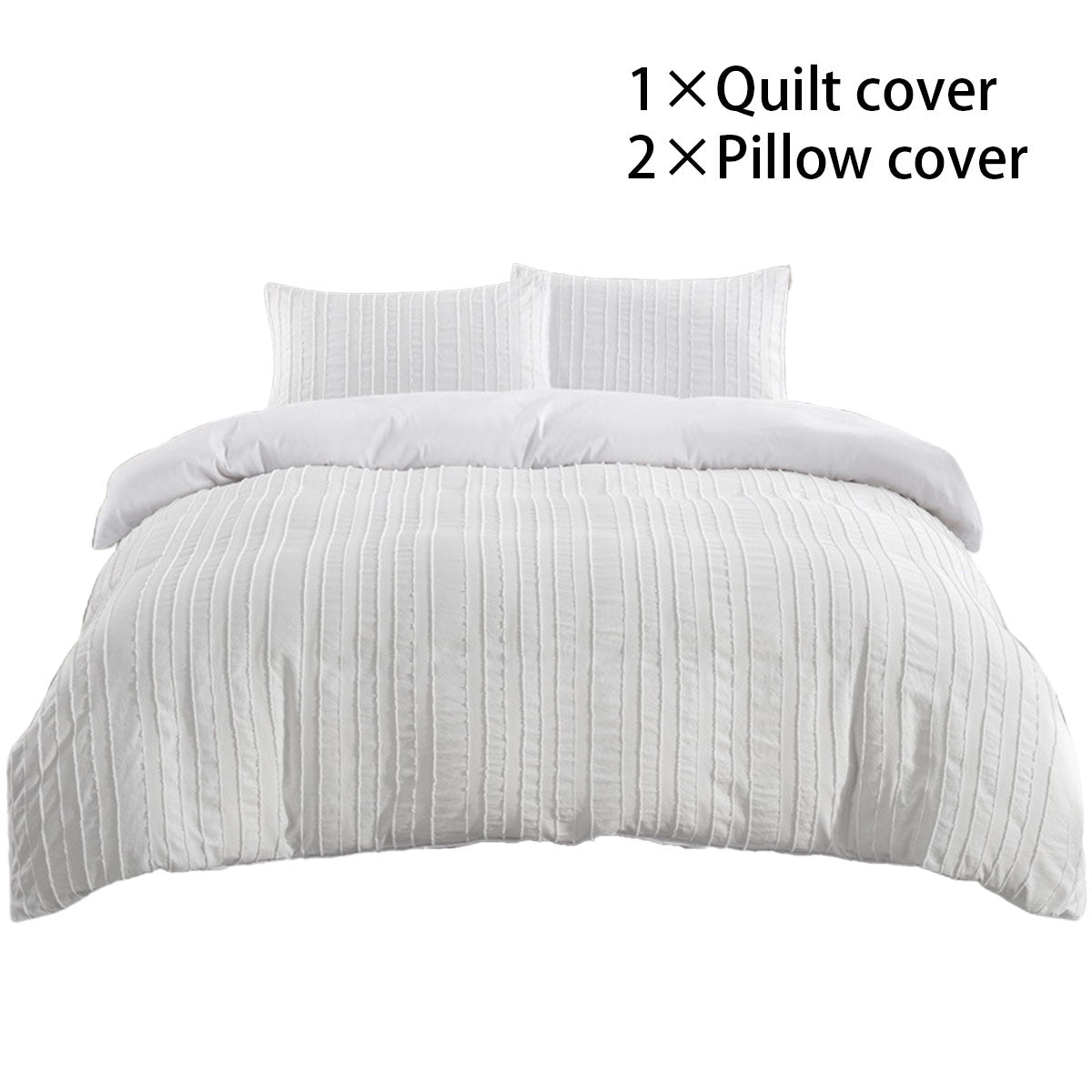 3PCS Bedding Set Quilt Cover with 2 Pillowcases Queen Size