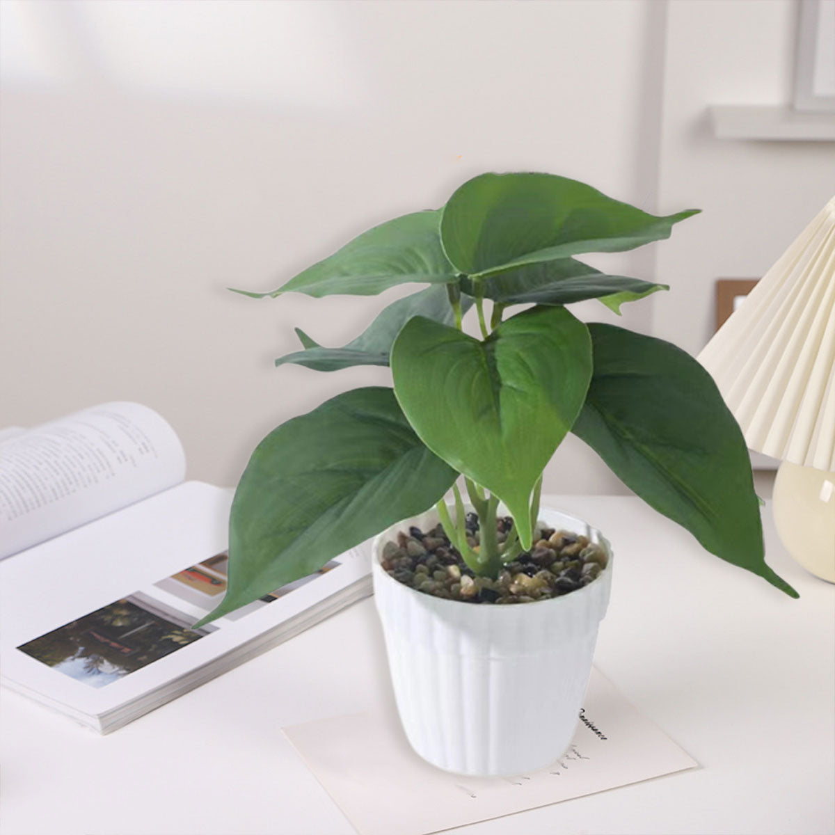 Artificial Small Potted Plant Decoration Faux Bonsai Greenery Indoor Home Decor