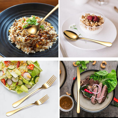 2 Sets Stainless Steel Cutlery 10 Piece Dining Utensils