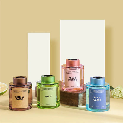 5 Pcs 120ml Scented Reed Diffuser Set Flame-Free Rattan