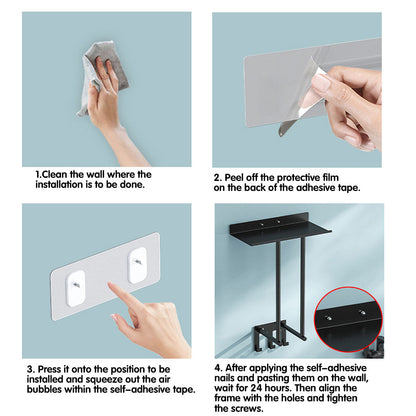Wall Mounted Towel Rack with No Drill Fitting – Product View 7