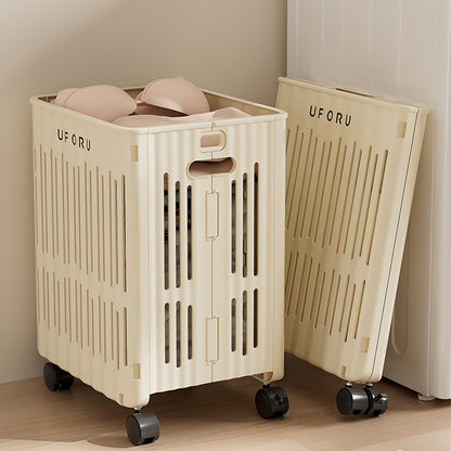 Large Folding Laundry Basket with Wheels Portable Organizer