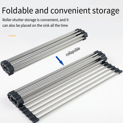 Multifunctional Stainless Steel Draining Rack Folding Sink Organizer for Kitchen