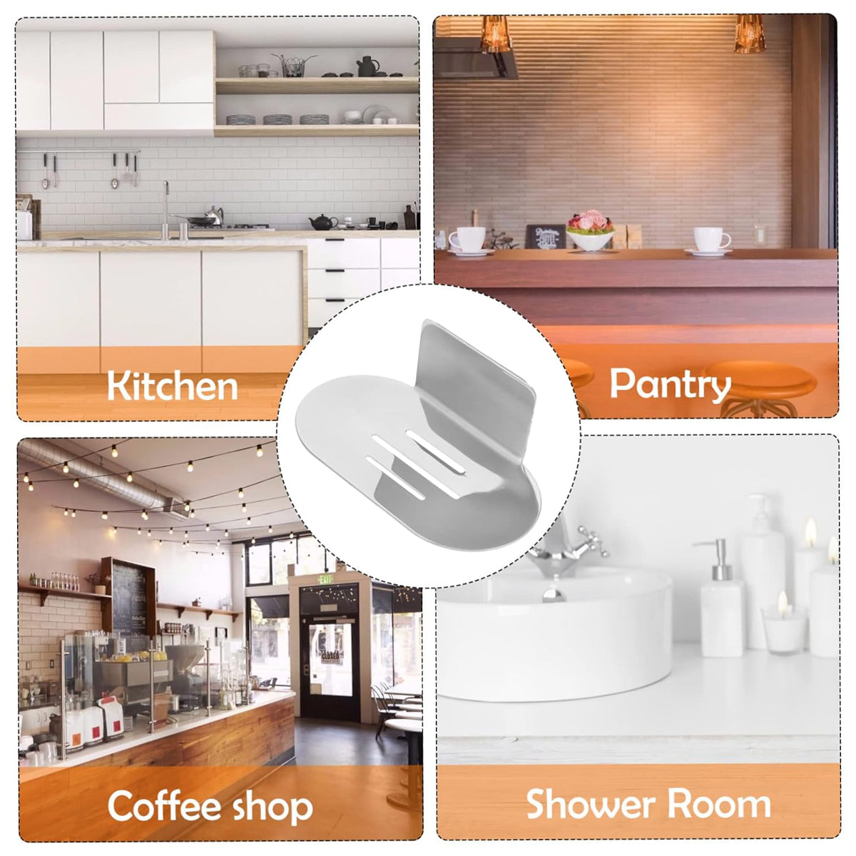 Stainless Steel Soap Dish Wall-Mounted Bathroom Shower Rack