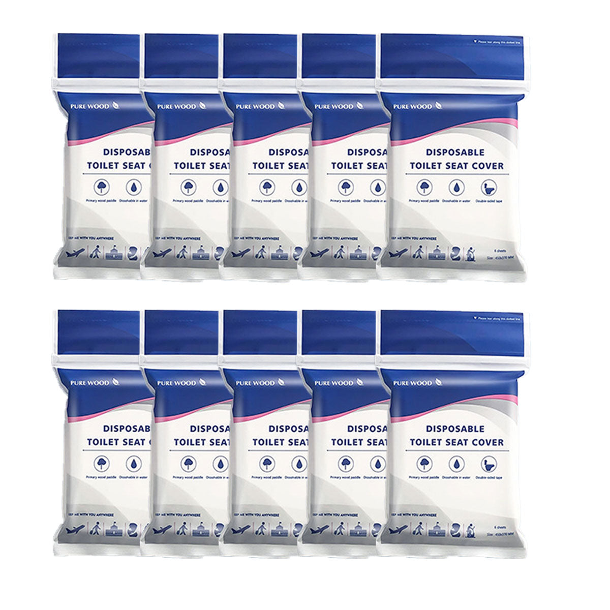 10PCS Disposable Water Soluble Toilet Seat Cover Travel Hygiene Paper Mat AU