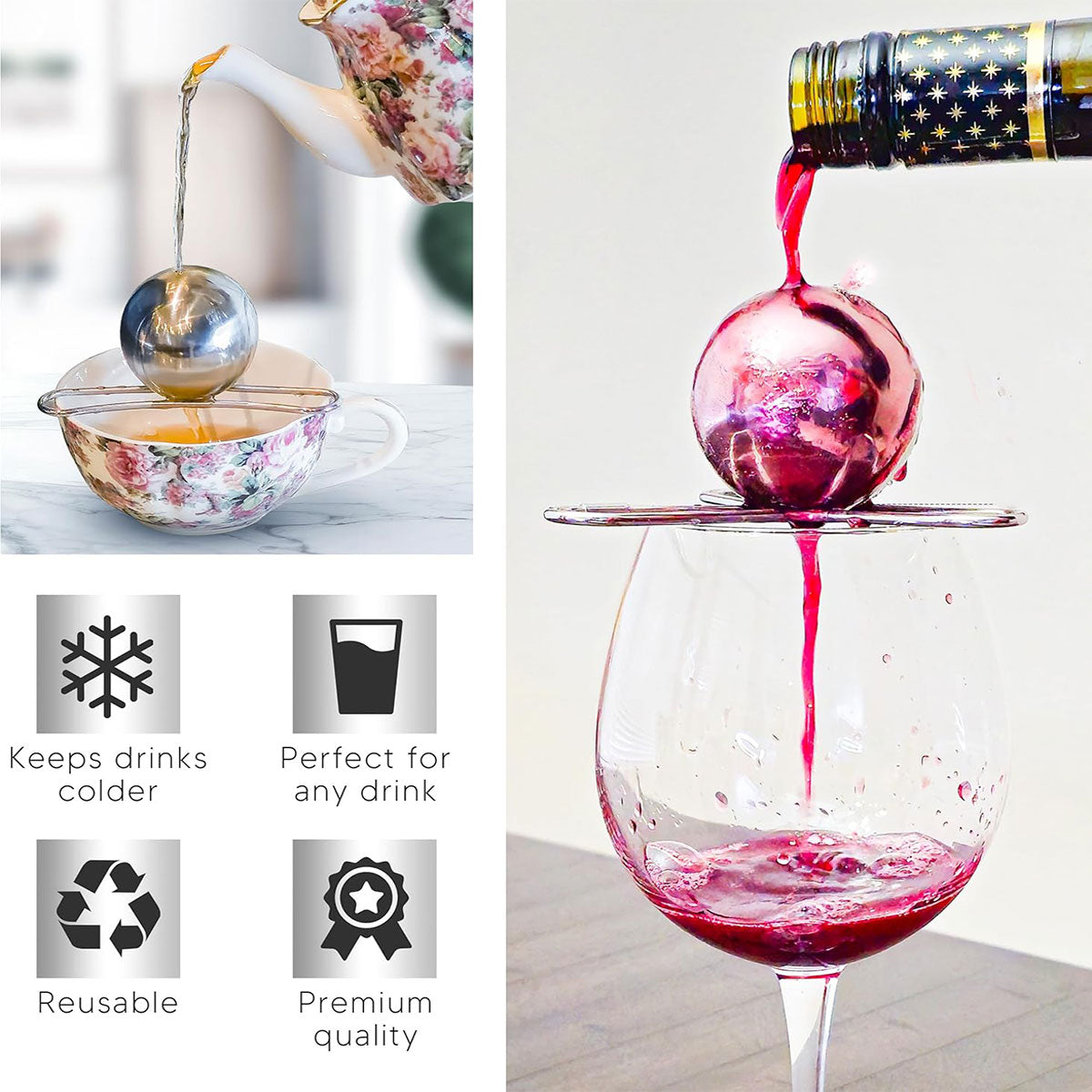 Reusable Stainless Steel Drink Chiller Ball – Product View 9