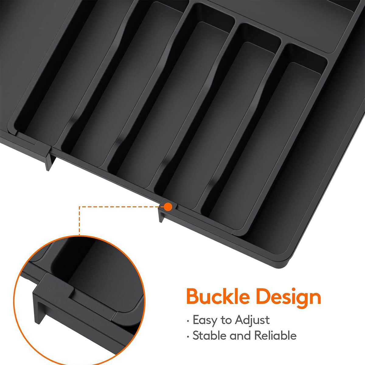 Extendable Cutlery Storage Box Household Portable Retractable Tray Organizer