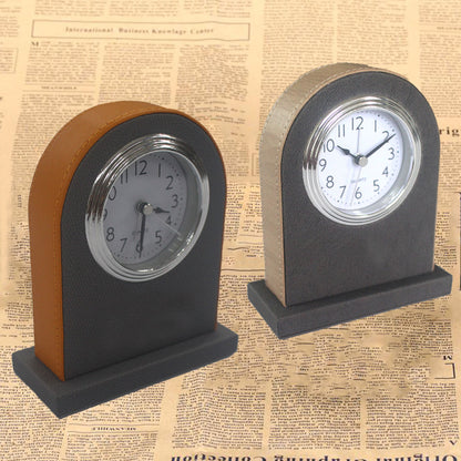 Hotel Alarm Clock Quartz Faux Leather Compact Design